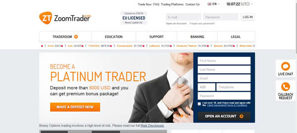 zoomtrader binary options broker